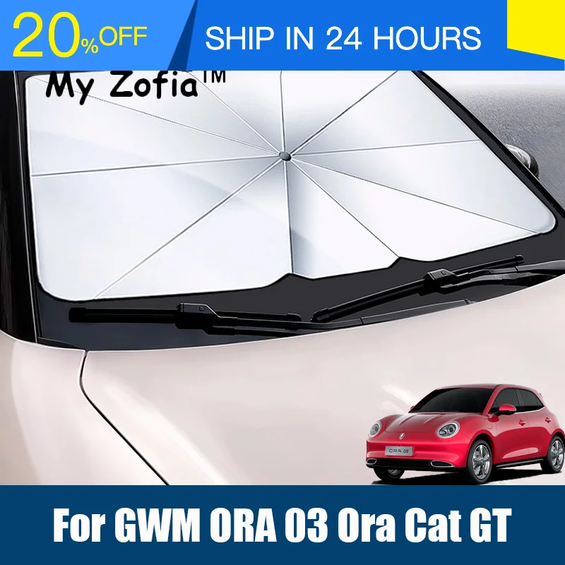 New Sunshade Umbrella for GWM ORA 03 Cat GT 2023-2026 Windshield Folding Front Parasol Window Sun Protection