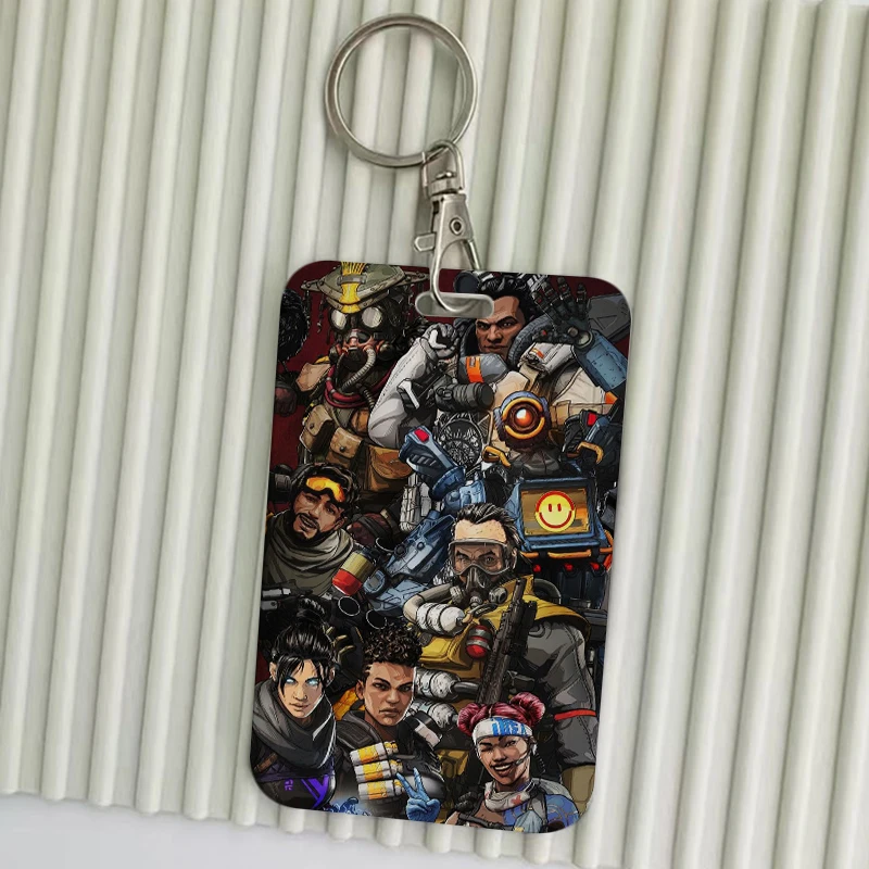 Cool Game Apex Legends Keychain Card Holder BLOODHOUND Nessy Gun Keychains Holders Man Bank Bus ID Credit Cards Key Ring Chains