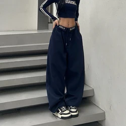 MEXZT Oversized Sweatpants Women Y2K Letter Embroidery Joggers Harajuku Streetwear Wide Leg Pants Vintage Baggy Sports Trousers