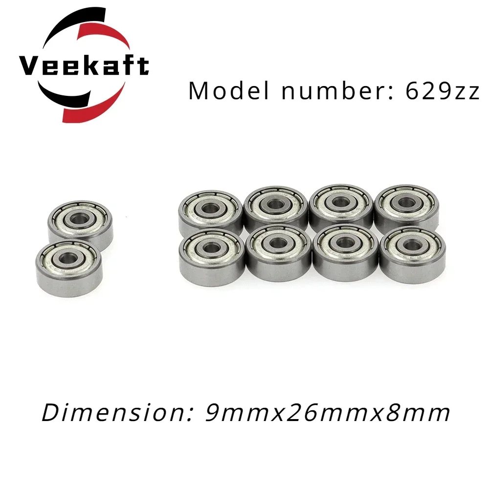 

High Precision Deep Groove Ball Small, Miniature Bearings 629zz 10pcs. size: 9mmx26mmx8mm Suitable for Small Machinery