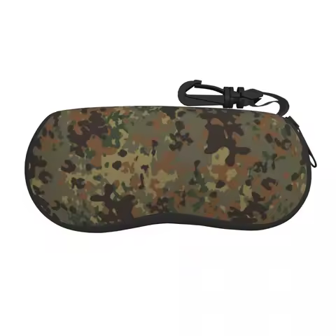Custom Flecktarn Camo Sunglasses Soft Case Neoprene Zipper Camouflage Shell Eyeglass Case Protective Box For Glasses