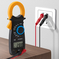 Digital Clamp Meter Multimeter Measures Resistance Alternating and Direct Current Voltage Earth Live Line Diodes Yellow