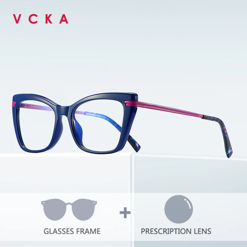 

VCKA кошачий глаз очки для близорукости оправа модные женские анти-синий свет дальнозоркость на заказ оптические очки по рецепту фотохромзм