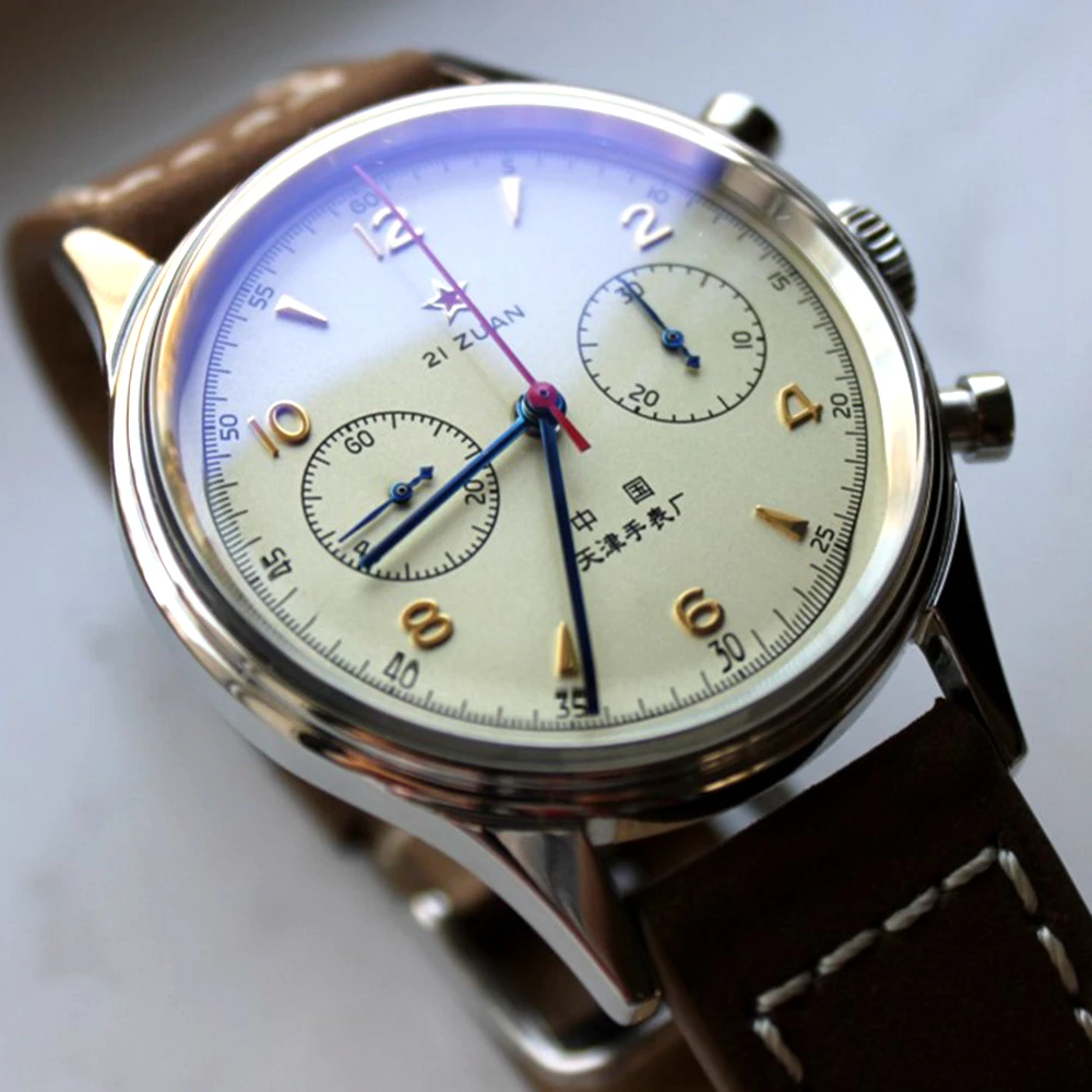 Relógio Piloto Cronógrafo Masculino, Relógio Piloto, ST1901 Retro, Relógio de pulso mecânico de vento manual, Relógios da Força Aérea Chinesa 38mm, 40mm, 38mm, 40mm