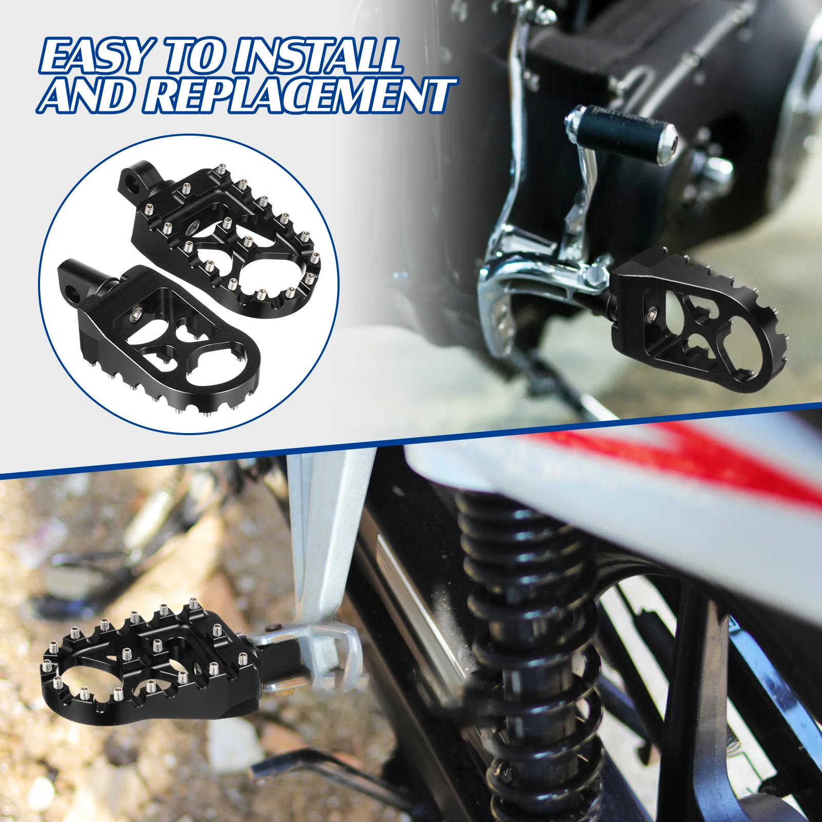

Universal Aluminum Alloy Foot Pegs for Motorcycles Dirt Bikes Lightweight High Strength Enhanced Grip Stable Replacement Pegs