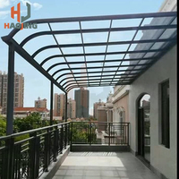 Customized Aluminum gazebo 9x2  outdoor awning garden metal pavilion Terrace Courtyard  Waterproof sunshade polycarbonate canopy