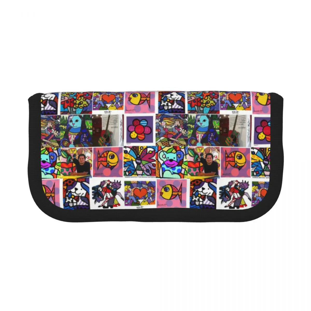 Estojos de Lápis Romero Britto para Estudantes, Caixa de Canetas Escolar, Bolsa de Lápis de Grande Capacidade, Estojo de Armazenamento para Material Escolar