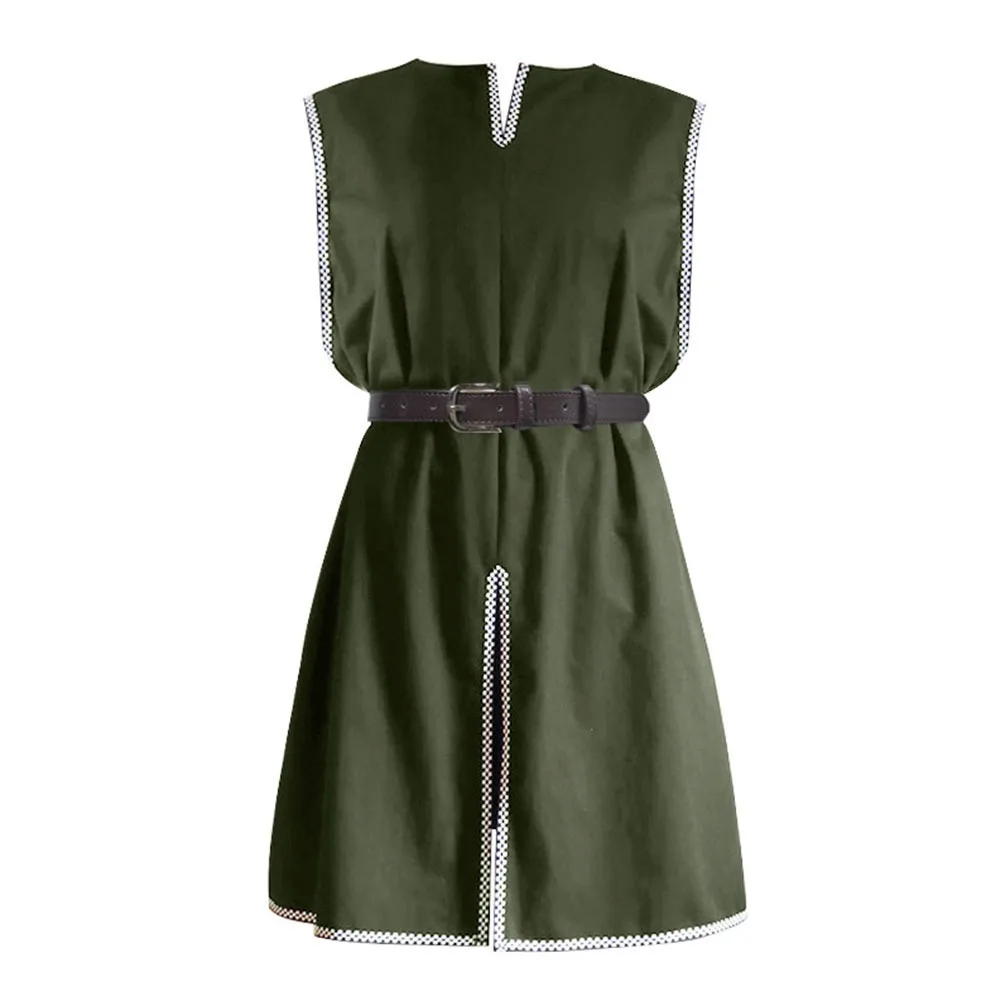 Vestido largo de caballero Retro Medieval para hombre, disfraz de samurái de batalla de loween, ropa redonda con cintura cosida para hombre