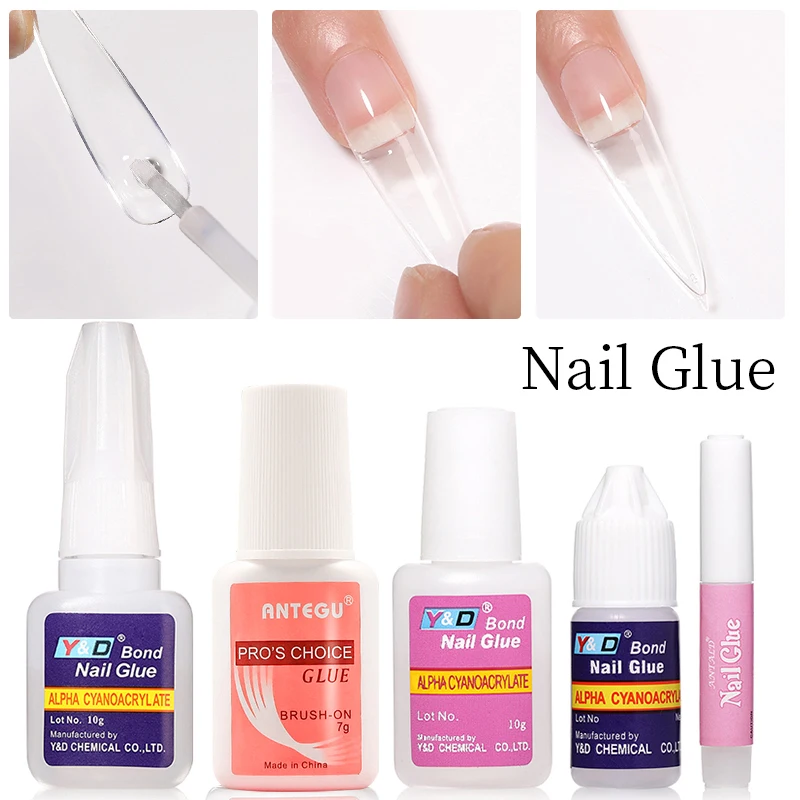 Acrylic Nail Tips Glue Fast-Dry Professional Nail Decoration Super Adhesive False Nail Tips Gel for Extension Manicure