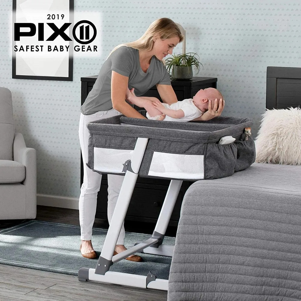 Cabeceira cinza para bebê, berço para gêmeos