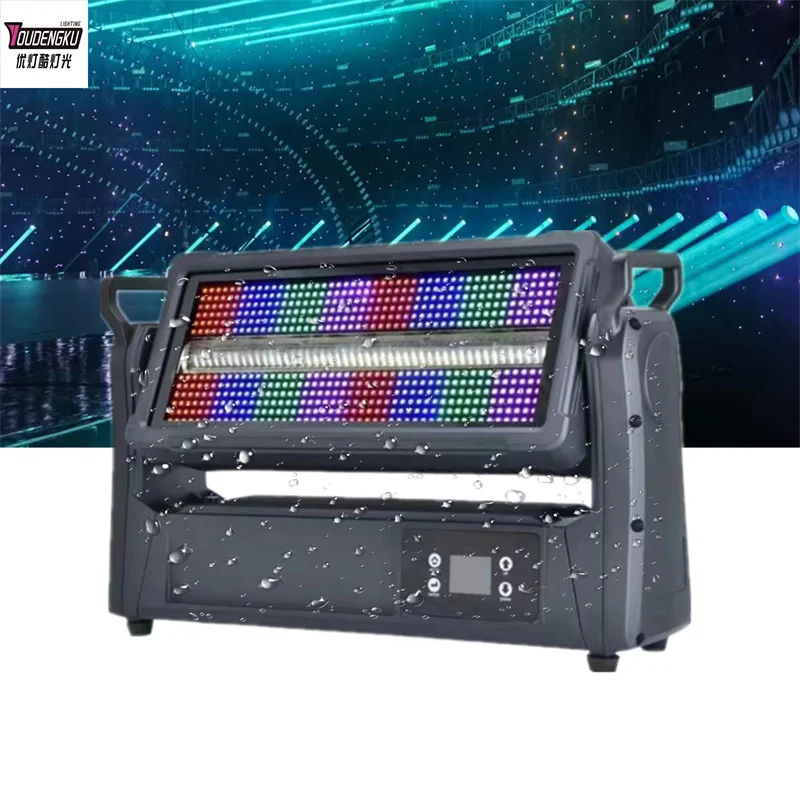 2 pieces 1000W Outdoor Waterproof IP65 DMX LED RGBW Strobe Flashing Moving Head Light DJ Club Event LED Stage Light