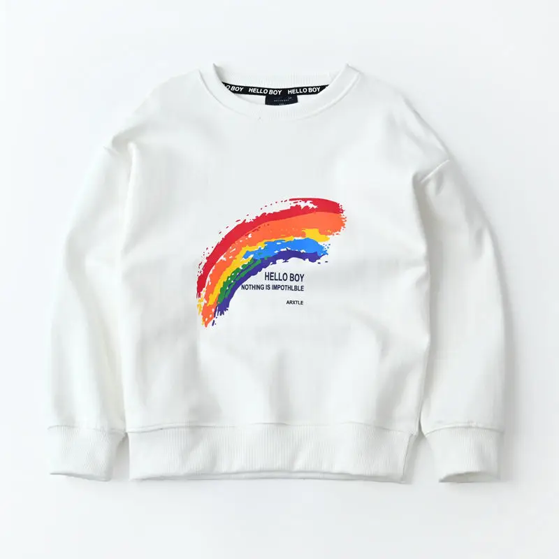 

Boys Hoodies Sweatshirts Cotton Tops Outwear 2024 Rainbow Spring Autumn Kids Christmas Gift Teenagers School Children's Clothing