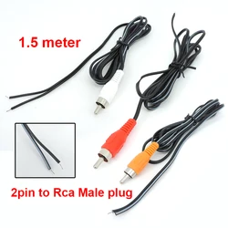 RCA Male Plug Jack 2pin Audio connector plug Cable Single Video 1.5m extension wire lead Repair Cord For Amplifier Speaker