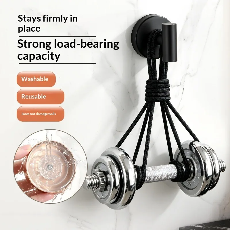 Bathroom Wall Mounted Coat Hook Entry Hall Creative Hanger Stainless Steel Suction Cup Hook Drill-free Washroom Household