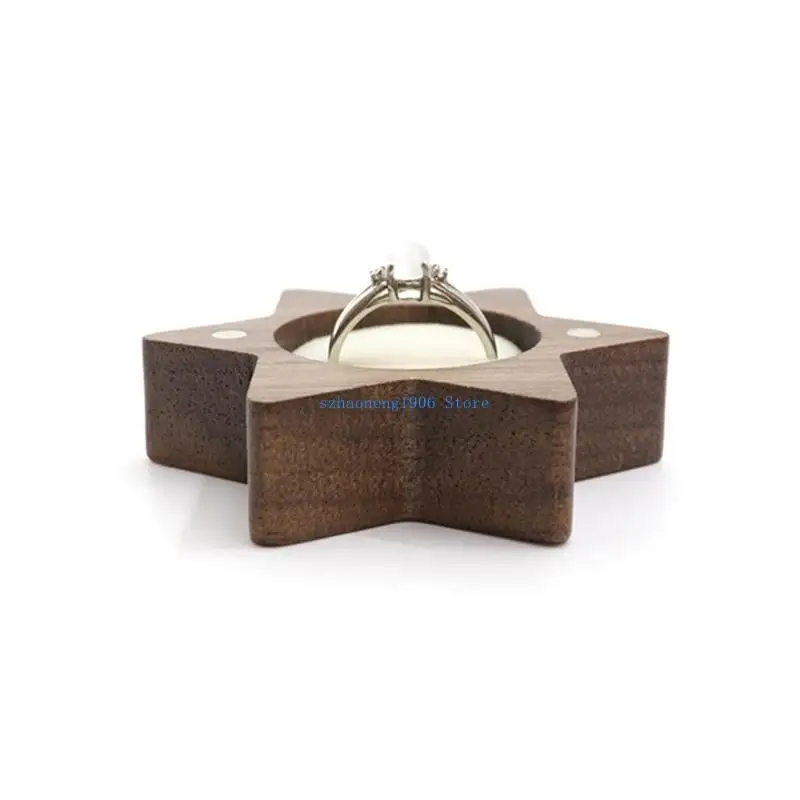 85LF リングホルダーボックスジュエリーボックス好意ギフト 6 ポインテッドスタークルミリングジュエリーボックス