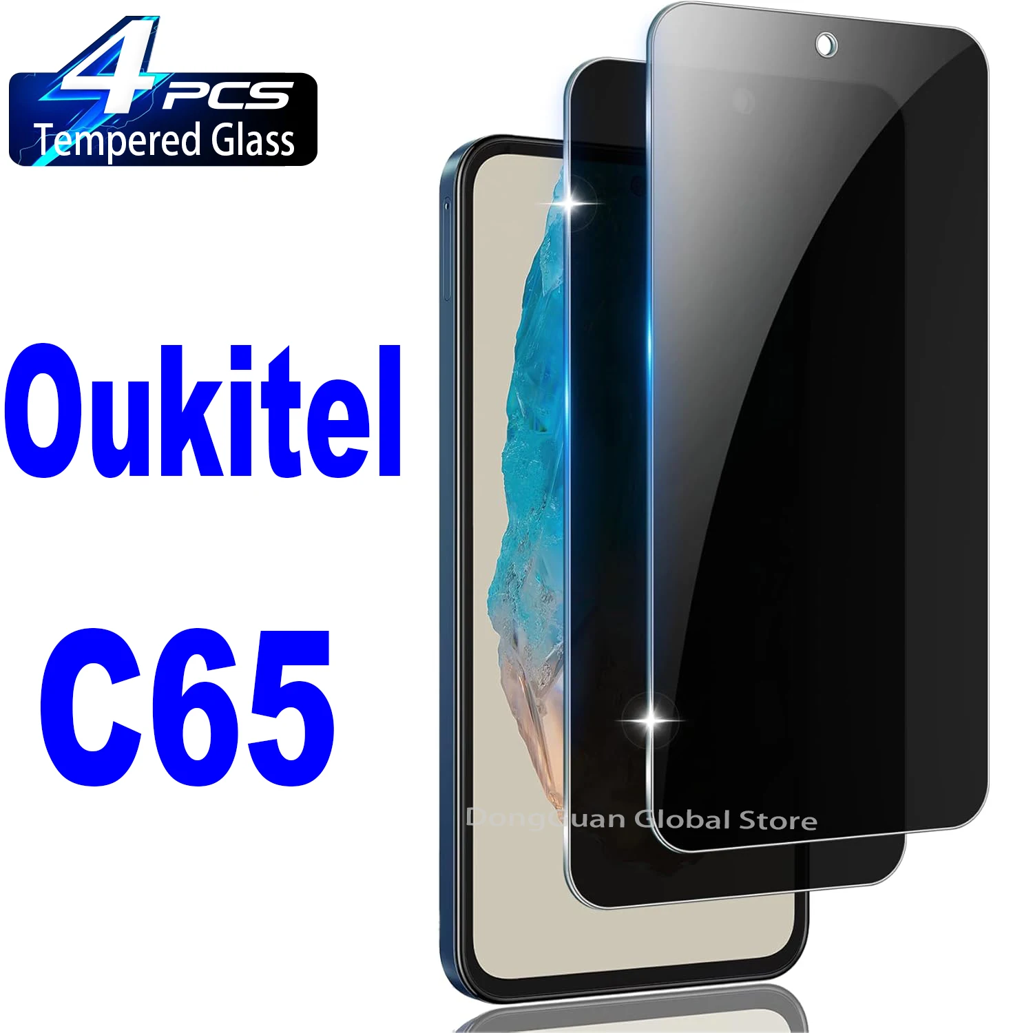 

For Oukitel C65 C65Pro Anti Spy Tempered Glass Protector Privacy Screen Film