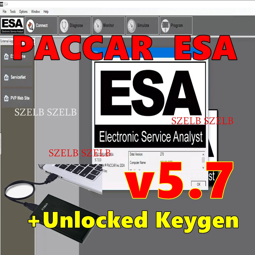 2026 ESA Electronic Service Analyst 5.7+SW Flash Files 2024+ Unlocked Keygen for Paccar ESA 5.7 Free Install Technical Support