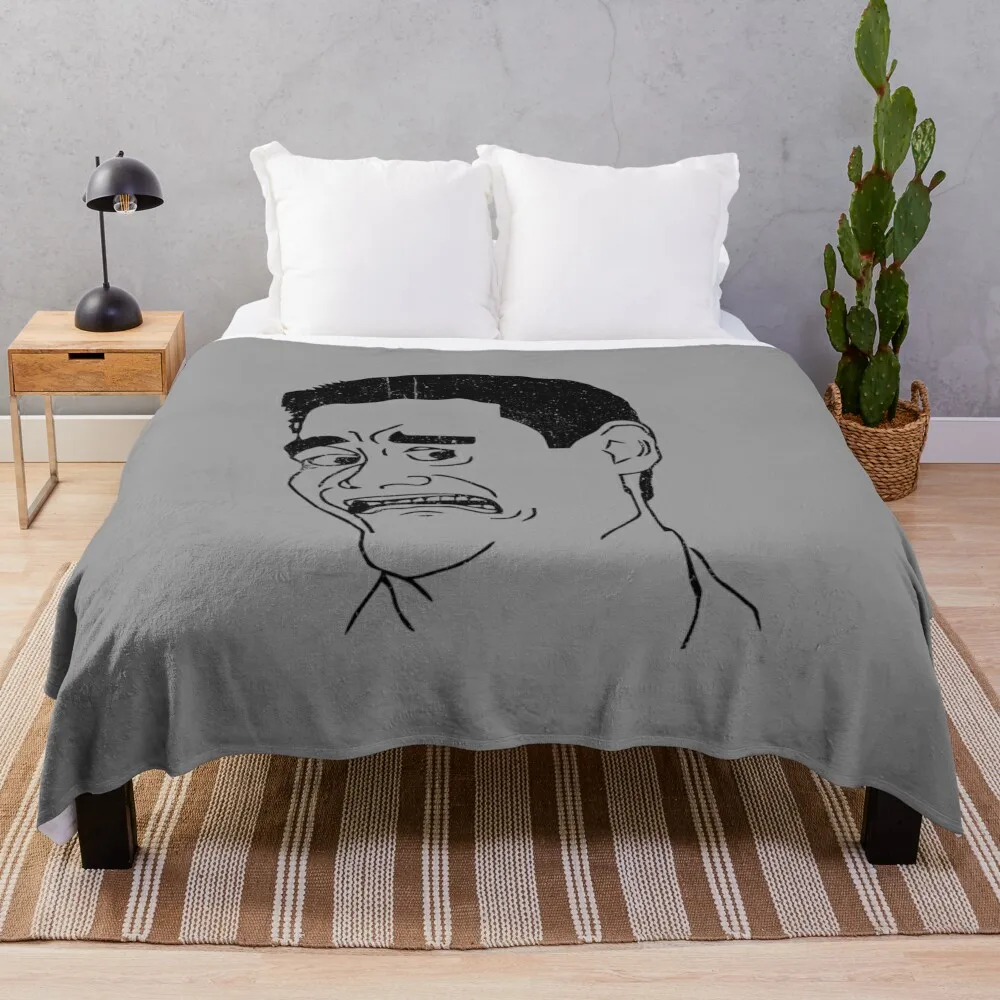 Scared Yao Ming Meme Throw Blanket Sofa warm for winter Blankets