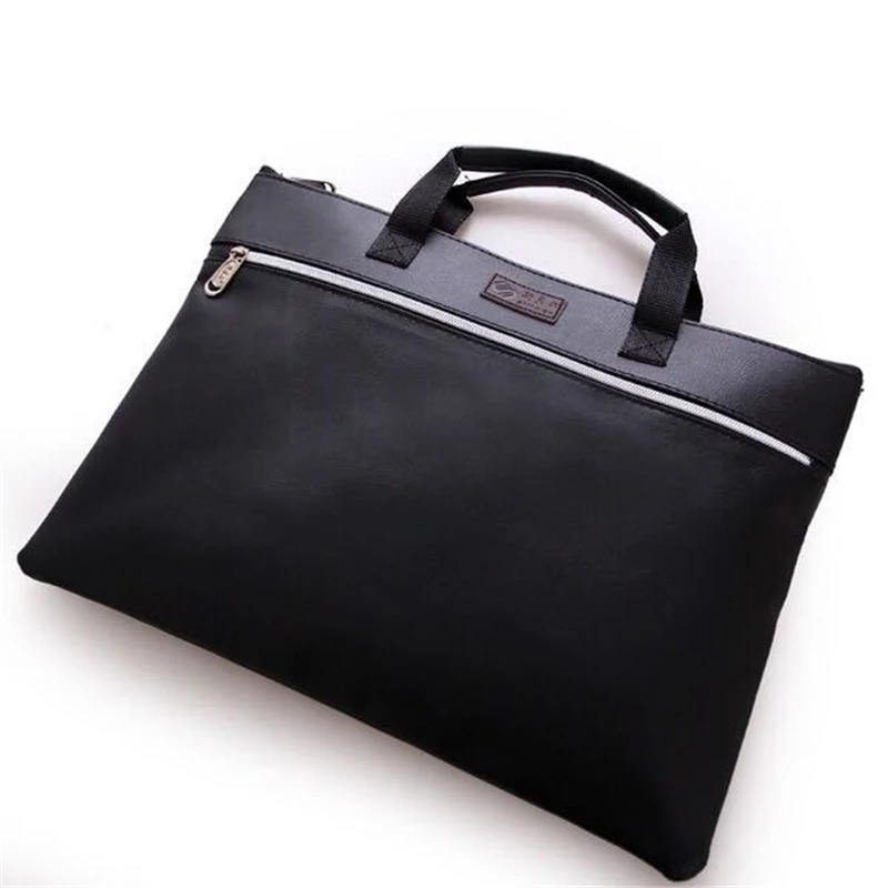 Practical A4 PU Leather File Folder Luxury Business Document Bag Handbag Zipper padfolio organizer Briefcase Office Supplies