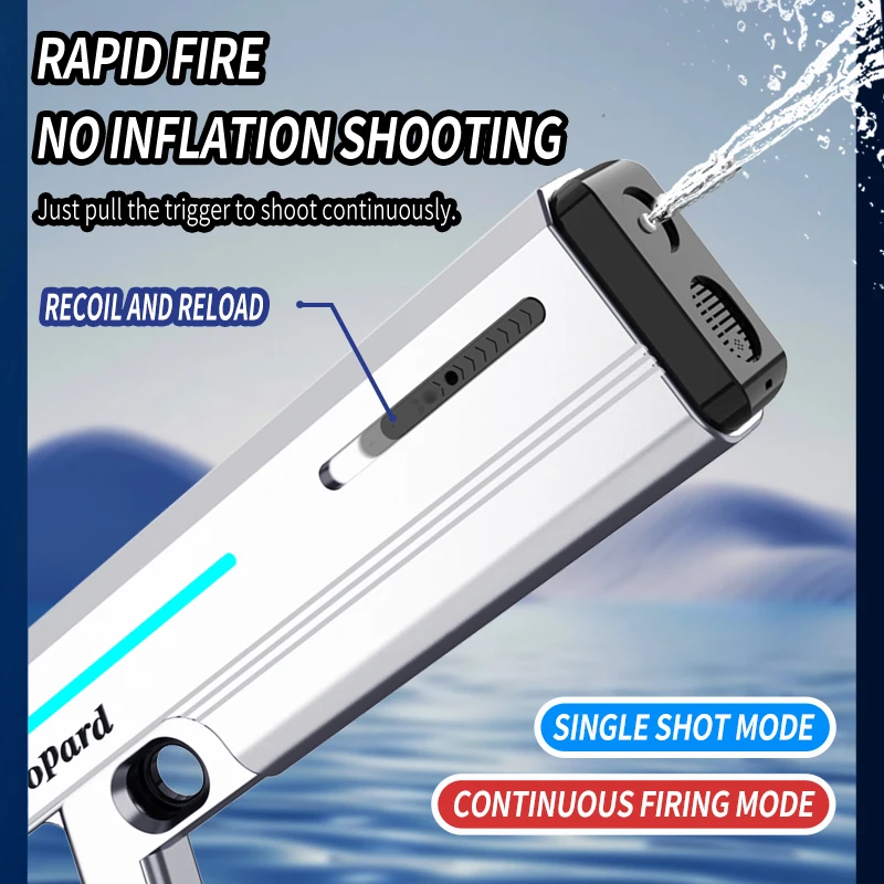Pistolet à eau électrique puissant et automatique, jouet avec LED, étanche, Spayer Blaster, tir de plage, jouet d'extérieur pour enfants garçons