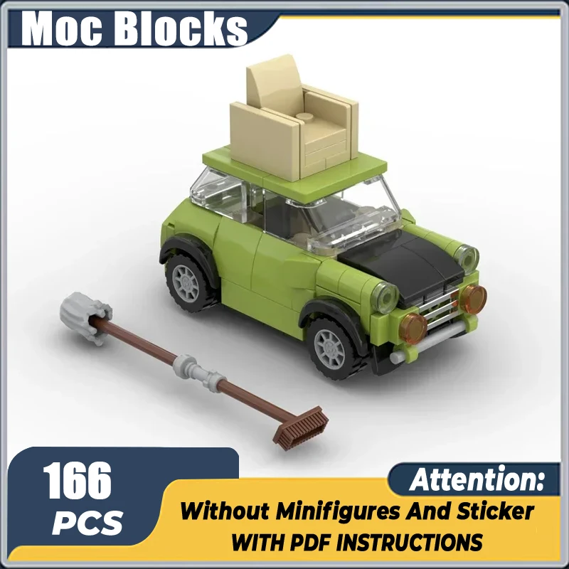 Car Series Moc Building Blocks Mr. Bean Mini Mark III Model Technology Bricks Legendary Sportscar DIY Toys For Kids Children