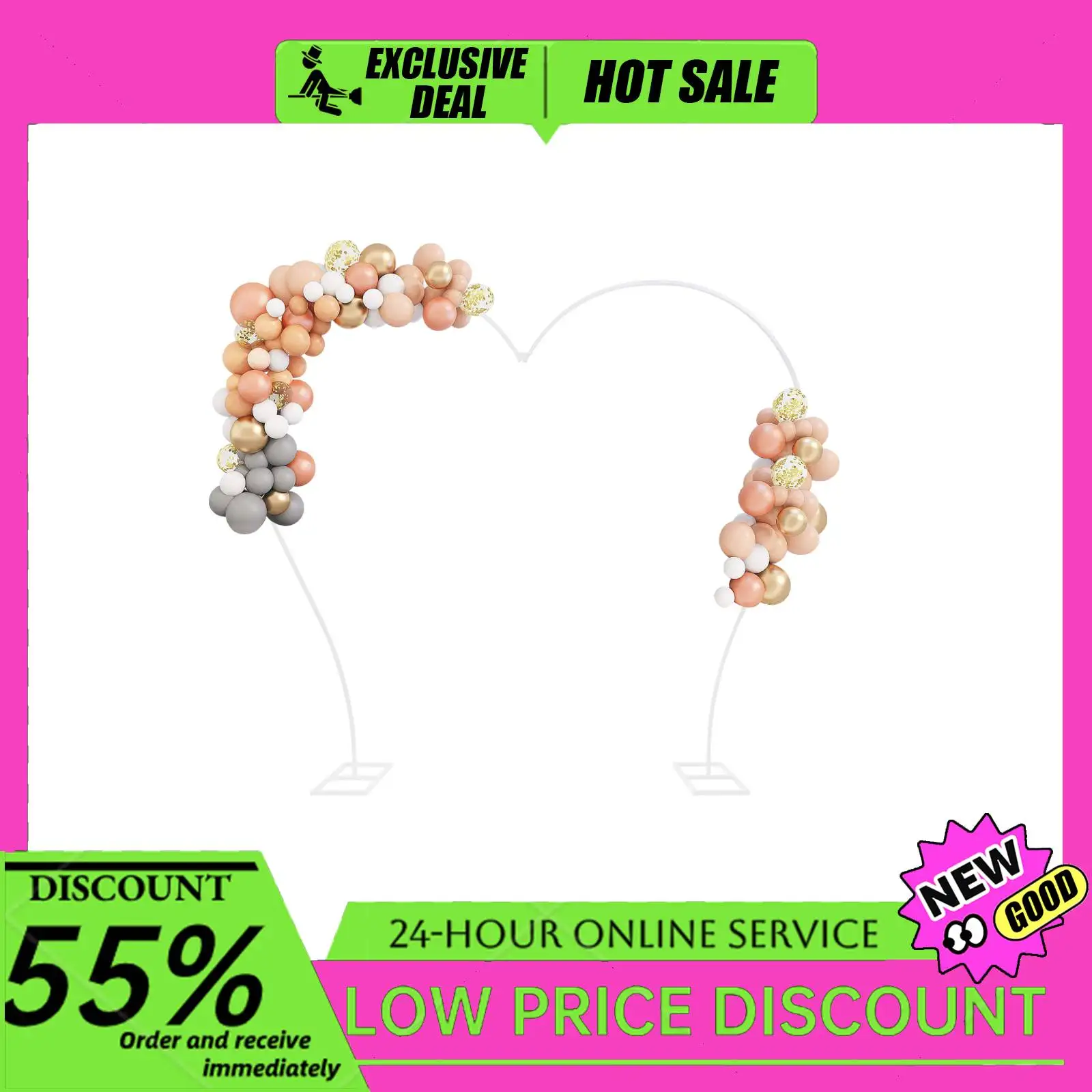 

8,7-футовый свадебный фон для церемонии, металлическая арка для воздушных шаров в форме сердца, подставка для цветочного декора, подставка для украшения дома и улицы