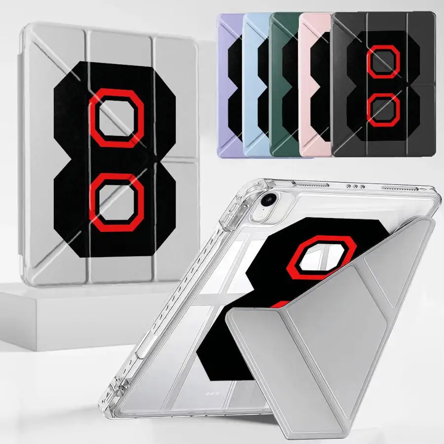 

Black Red Number 8 Holder Cover Tablet Case For iPad Air 4 5 M3 M2 M4 11inch Pro 11th 10th 9th 8th 7th 12.9inch Pro 2025 Mini 6