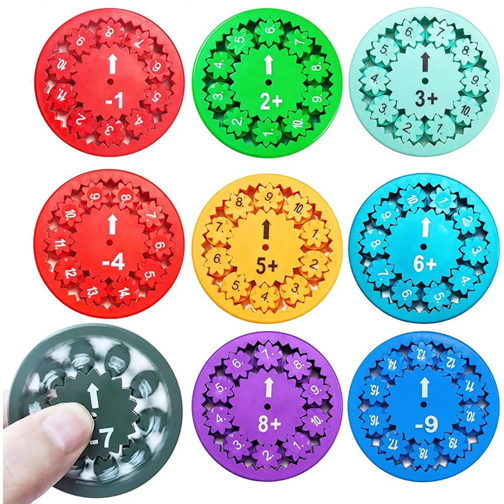 9 Pcs Math Fidget Spinners Multiplication & Division Learning Toys for Kids Hands-On Math Manipulatives Games for Classroom