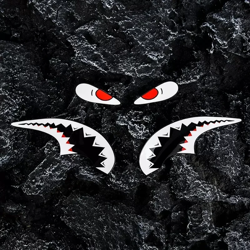2 adesivi per bici Shark, decalcomanie in vinile impermeabili 3M per telaio MTB, decorazione per ciclismo fai da te resistente ai raggi UV