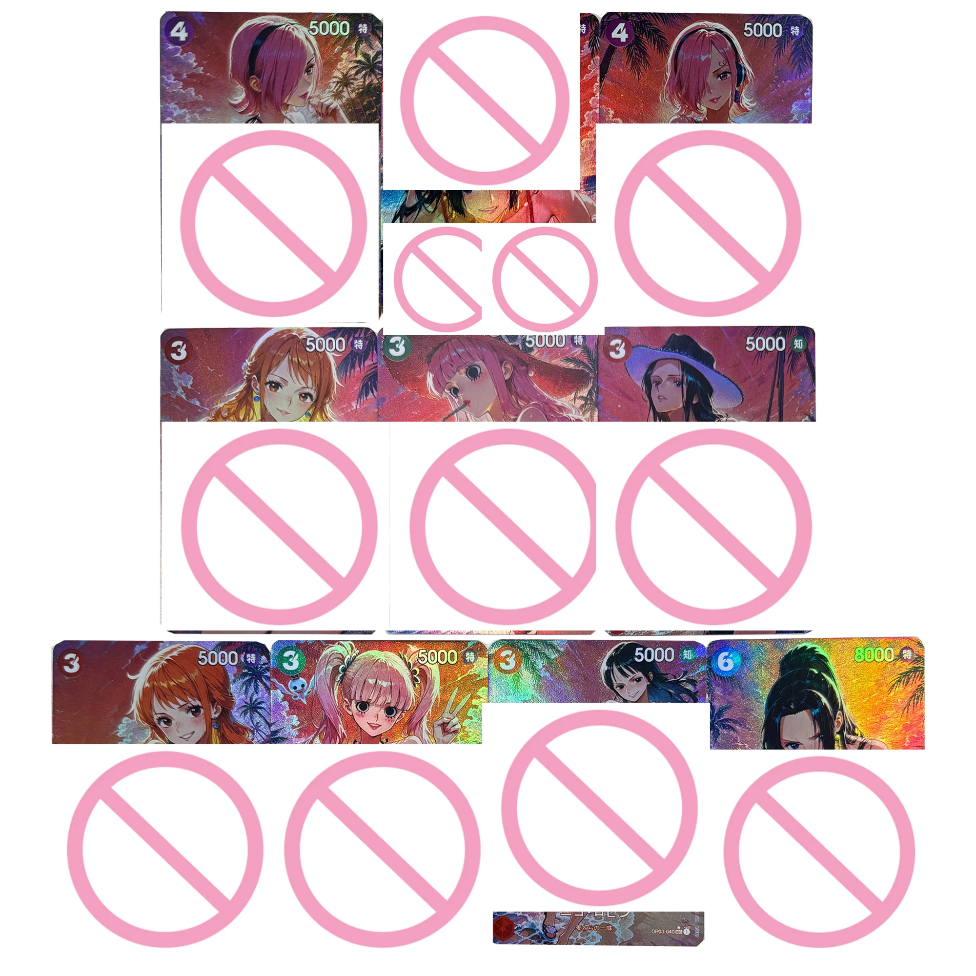 Diy Self Made 10Pcs/set One Piece Nami Bikini Acg Collection Card Refraction Color Flash Opcg Nico Robin Anime Cards Gift Toys