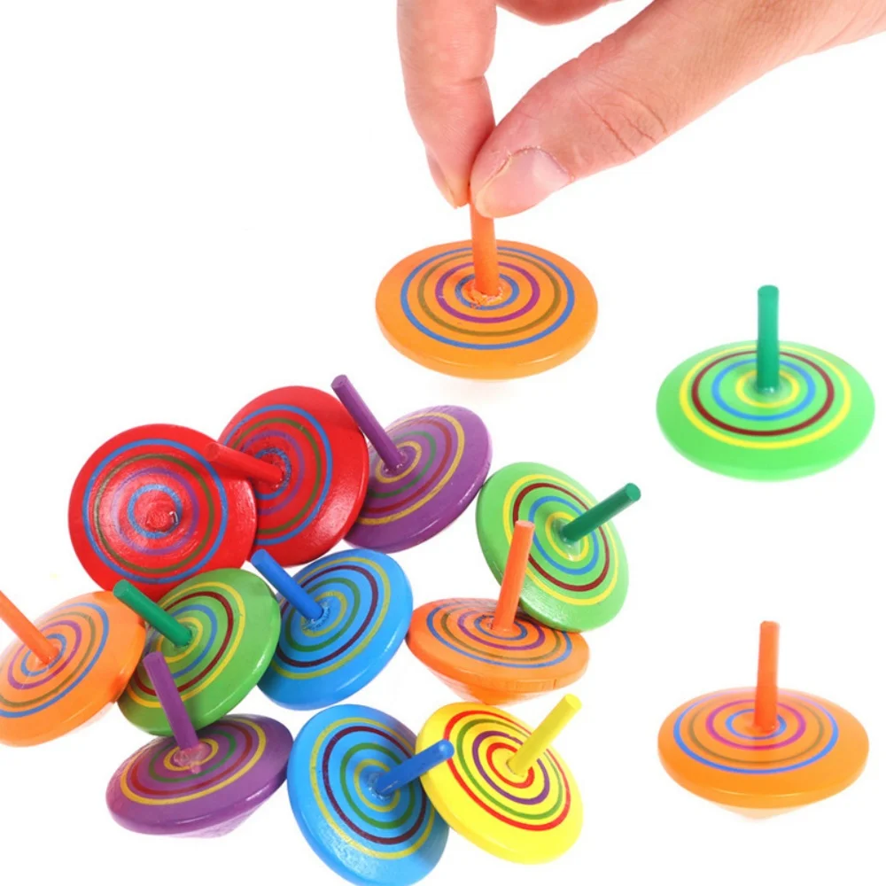 Wooden Gyroscope Toy Classic Spinning Tops Balance Training Toy Relaxing Stress Relief Gadget for Adults Daily Entertainment