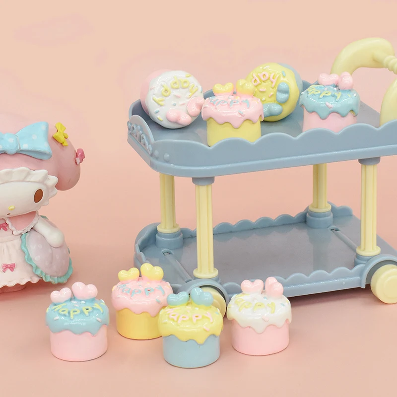 5 stücke Puppenhaus Mini Kuchen Modell Puppen Haus Dessert Gebäck Puppenhaus Dekorationen Zubehör Pretend Spielen Spielzeug