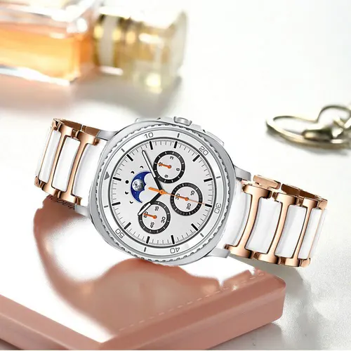 Imagen 2 del producto Pulsera de cerámica de lujo para Samsung Watch 8 40 44m 8 bandas clásicas de 46mm Correa de Metal para Samsung Galaxy Watch Ultra 2 47mm Correa