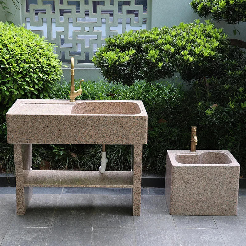 Marble Laundry Pool Balcony Integrated Outdoor Granite Courtyard Pool Sink