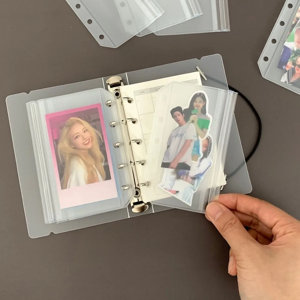 10pcs M5 Spiral Binder Divider Page Separator Matte 5 Holes Refill Spiral Page Binder Indexing Cards PVC Photocard Holder