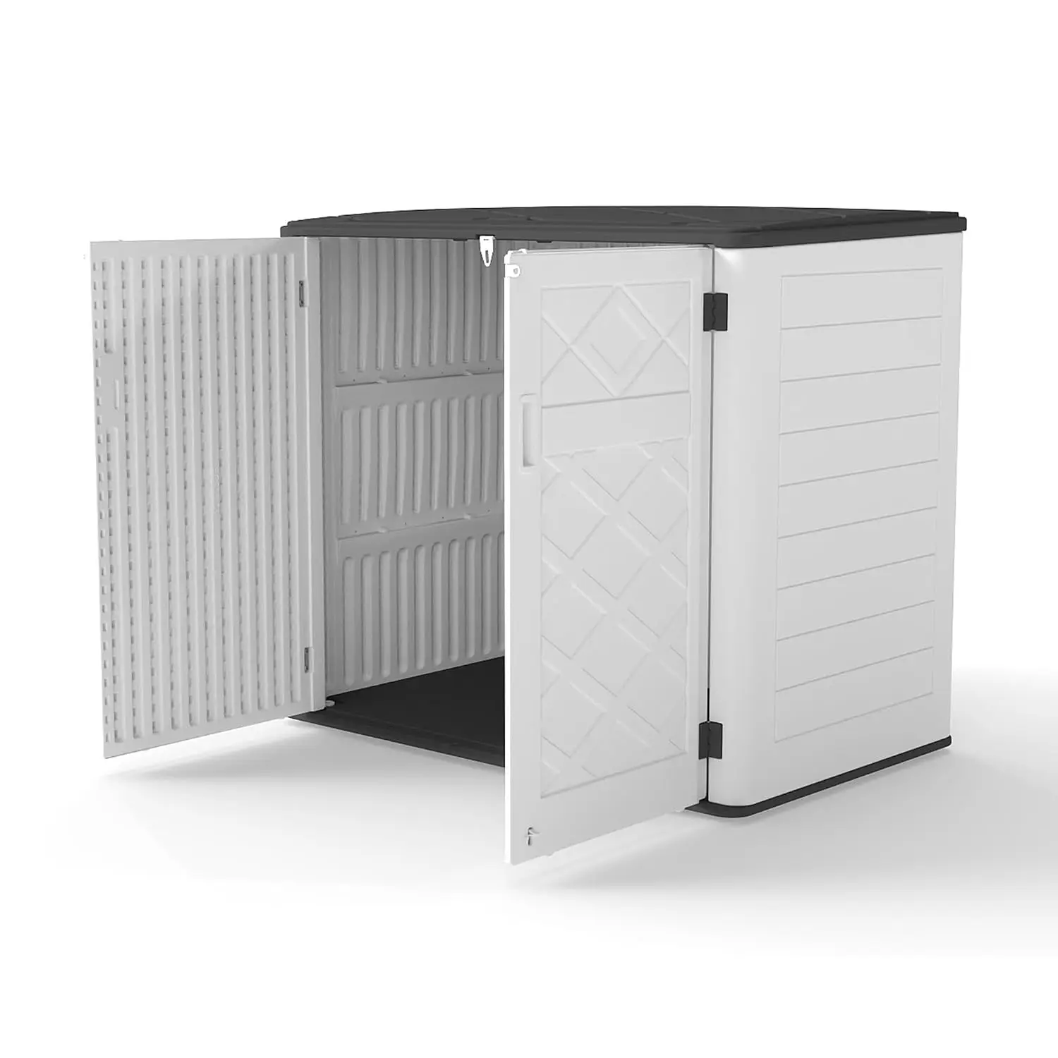 Large Outdoor Storage Cabinet 53x33x47 Inch White Resin Shed Heavy-Duty Industrial Tool Organizer, Customized