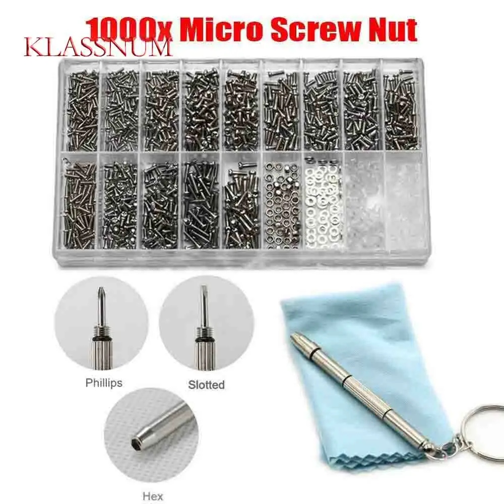 

Glasses Repair Kit Prescription Glasses SunGlasses Screws Sets Nuts Nose Pad Repair Tool Parts Assorted Kit Watch Screwdriver