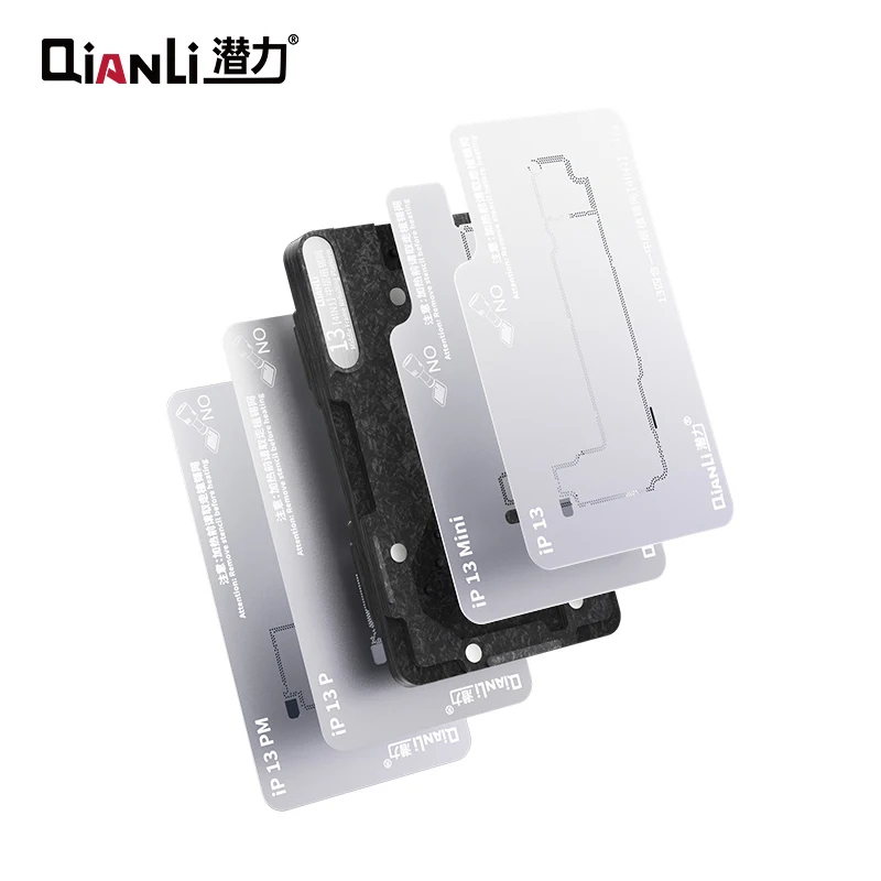 

Qianli BGA Reballing Stencil Kit for iPhone 13/13Pro/13Pro Max/13Mini Motherboard Middle Frame Plant Tin Platform Rework Tools