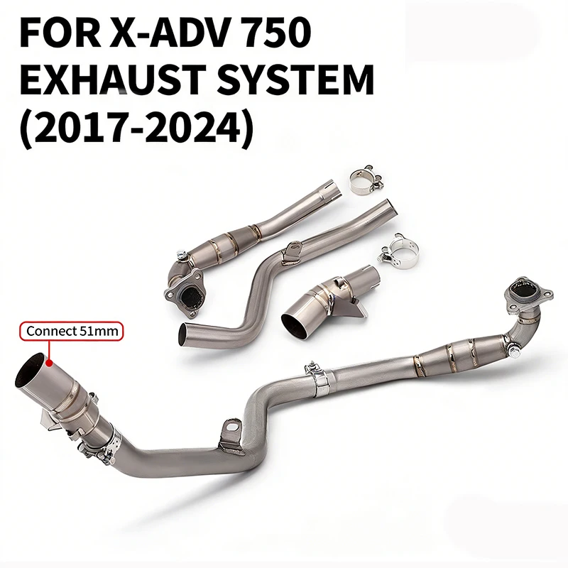 

high quality Motorcycle titanium alloy front connecting pipe For X-ADV 750 X ADV750 XADV 750 slip-on 2017 - 2024