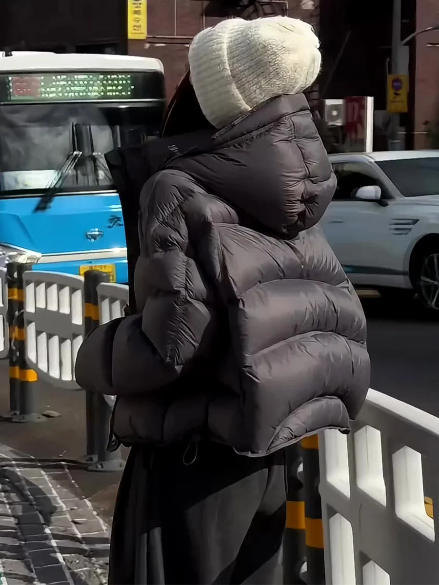 Veste matelassée décontractée pour femme avec capuche, chaude, en duvet, coupe-vent, style décontracté, blanche...