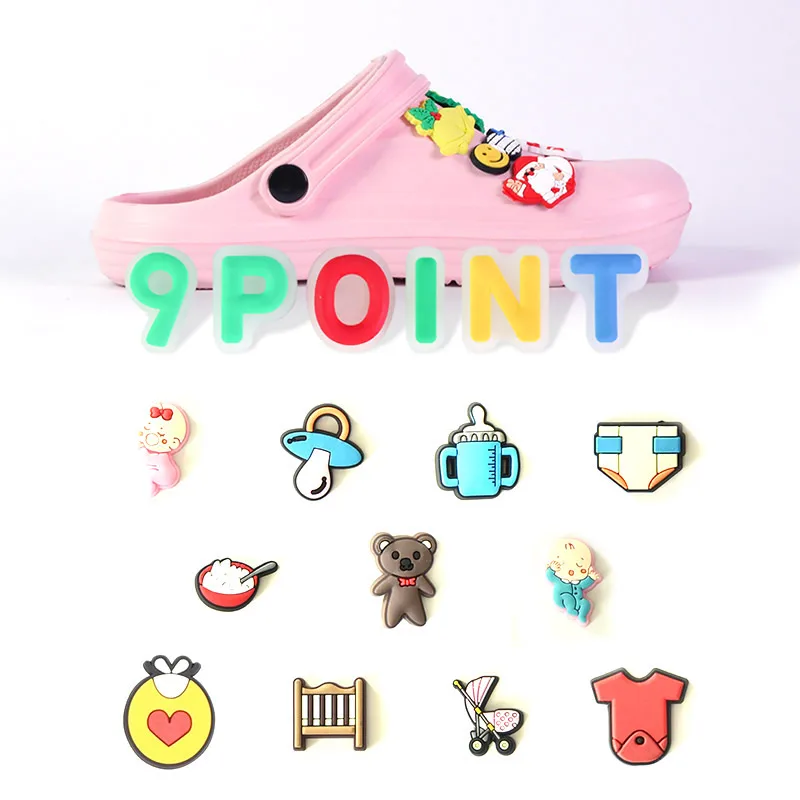 PVC Shoe Charms Cartoon Baby Shoe Accessories Teddy Bear DIY Shoe Decoration Shoe Buckles for Clog Sandals X-mas Gifts