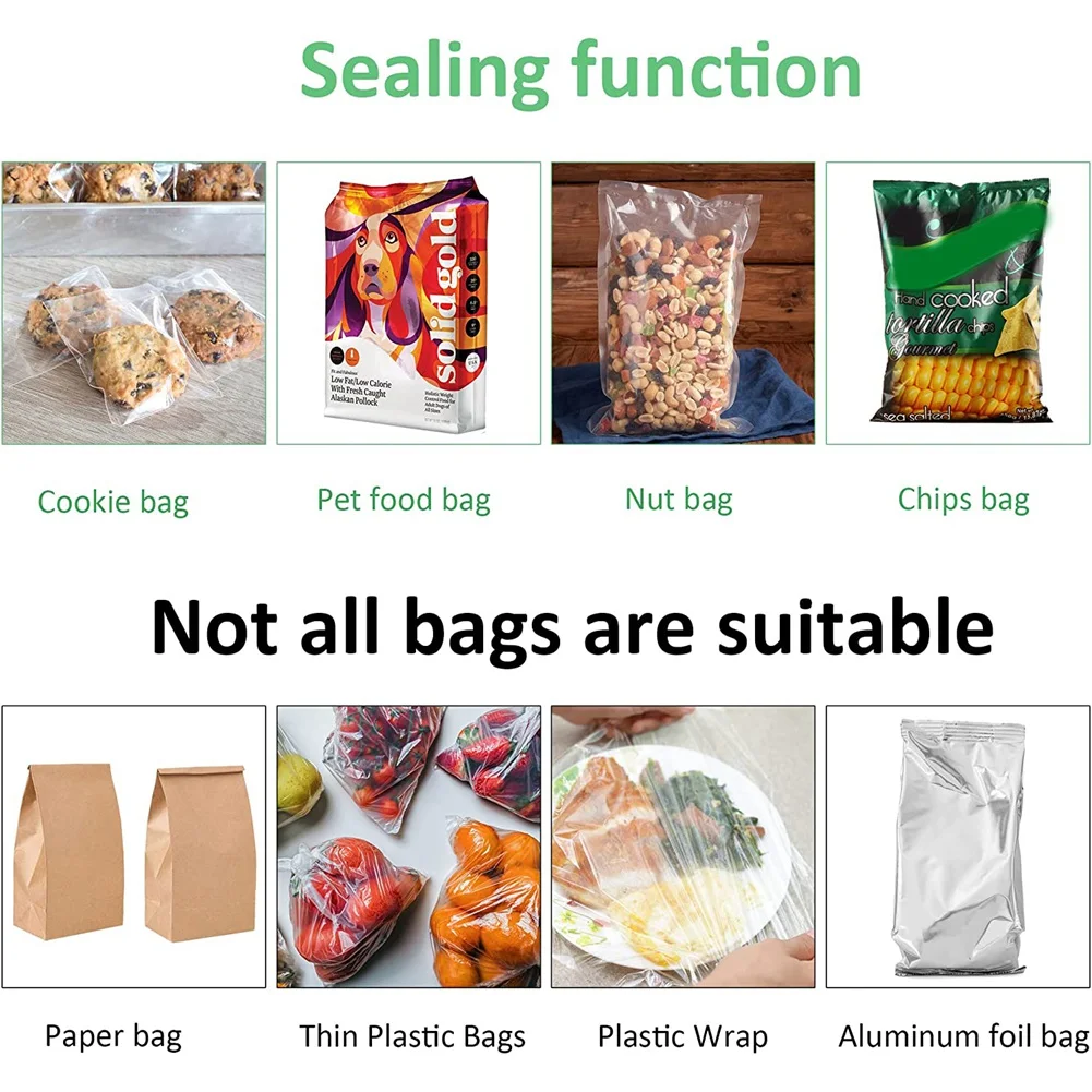 Mini Bag Sealer, Heat Sealer with Cutter Portable Chip Bag Sealer with Soft Magnetic Handheld Bag Sealer Machine