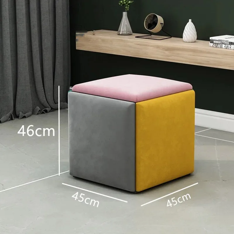 5 In 1 Sofa Stool Living Room Funiture Home Rubik\'s Cube Combination Fold Stool Iron Multifunctional Storage Stools Chair