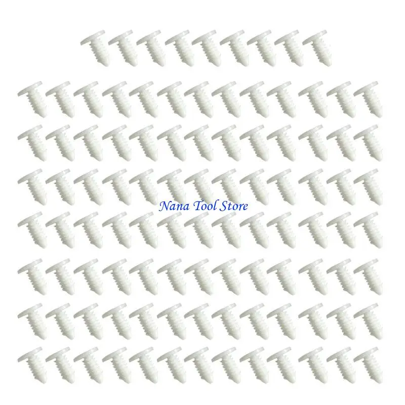 31GJ 100 Pcs Black White Push Pins Plastic Hole Hood Pressure Pins for Car Roof