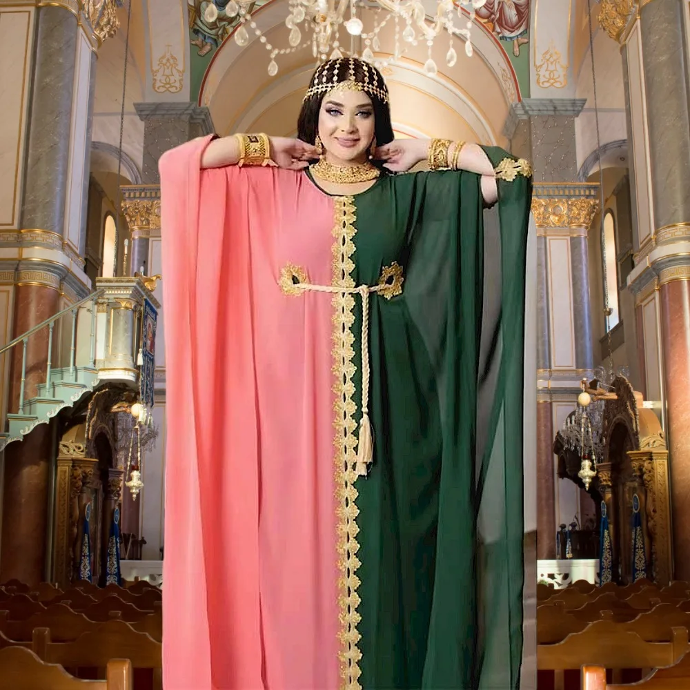 Hot Selling American European African Style Women's Plus Size Loose Vintage Mesh 2 Piece Sets Long Sleeve Robes Female Clothes