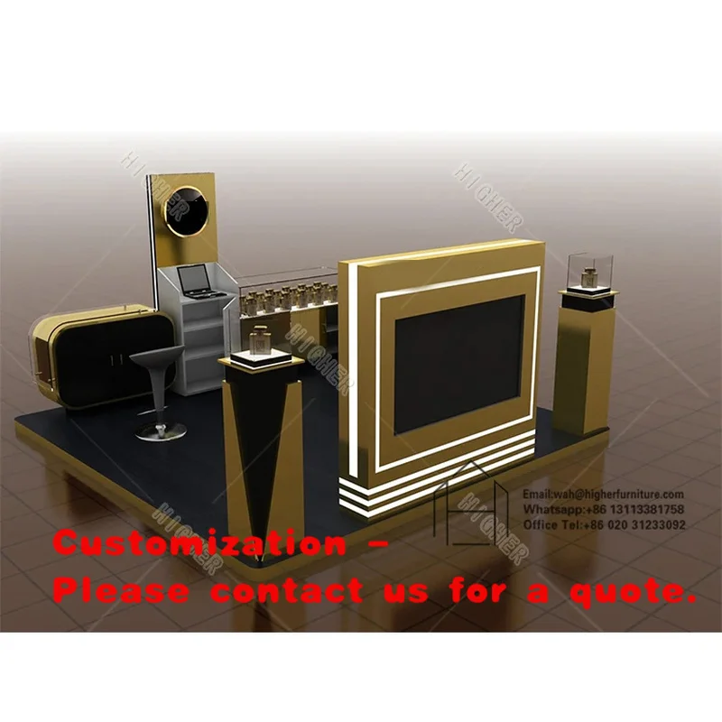custom.Top Quality Perfume Display Showcase Perfume Display Stand Customized Perfume Kiosk in Shopping Mall