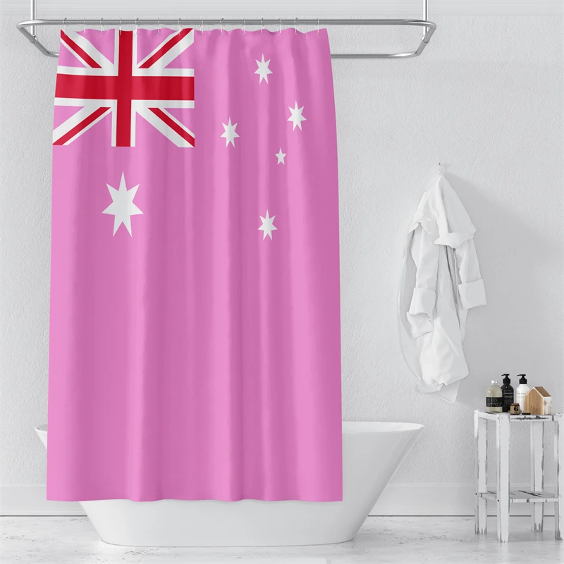 Gaslight Gatekeep Girlboss Australia LGBT Rainbow Pride Shower Curtain Set with Grommets and Hooks for Bathroom Decor