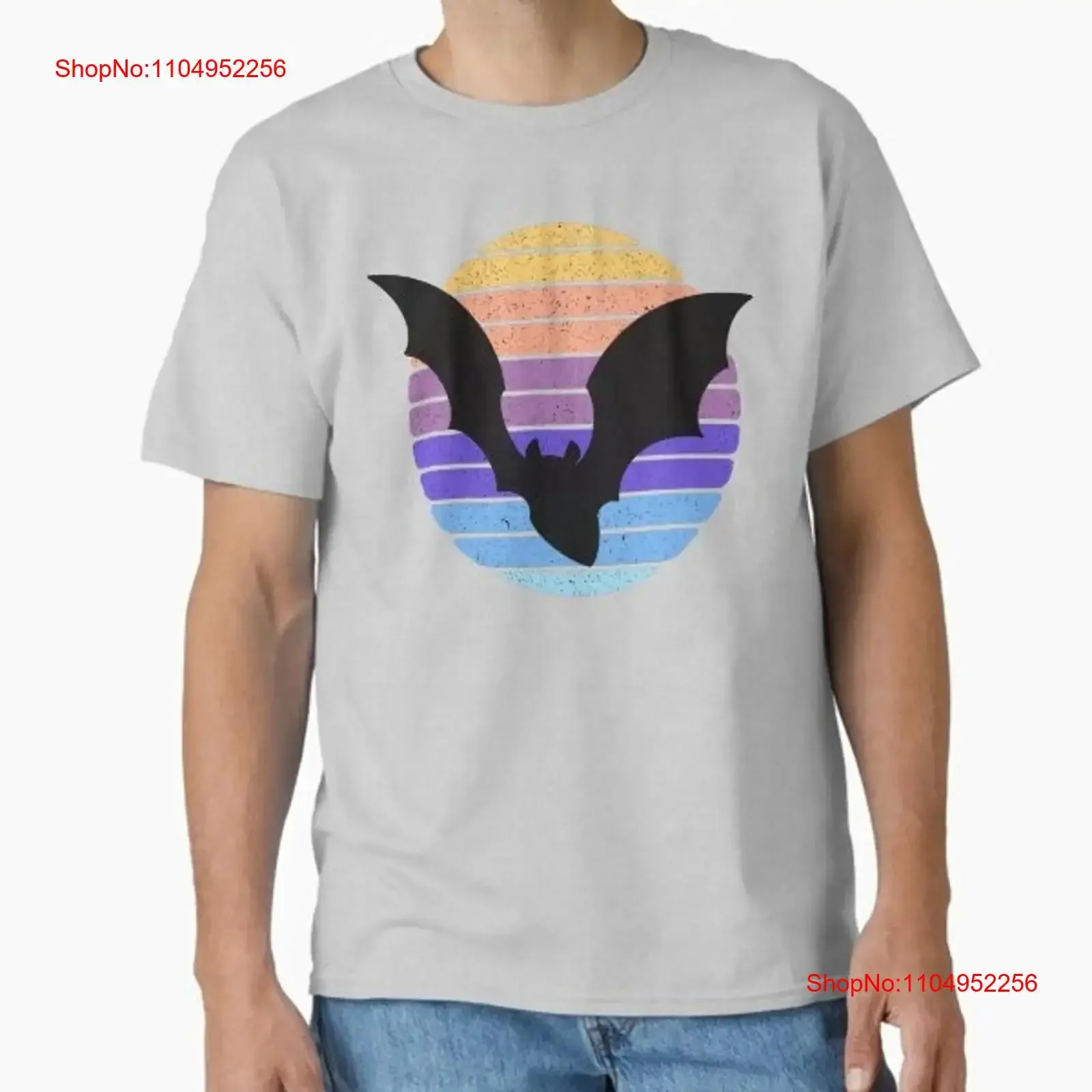 Retro Vintage puesta de sol murciélago silueta diseño clase hecha en EE. UU. AUS camiseta S 2XL vintage lavado Unisex Casual ligeramente homme