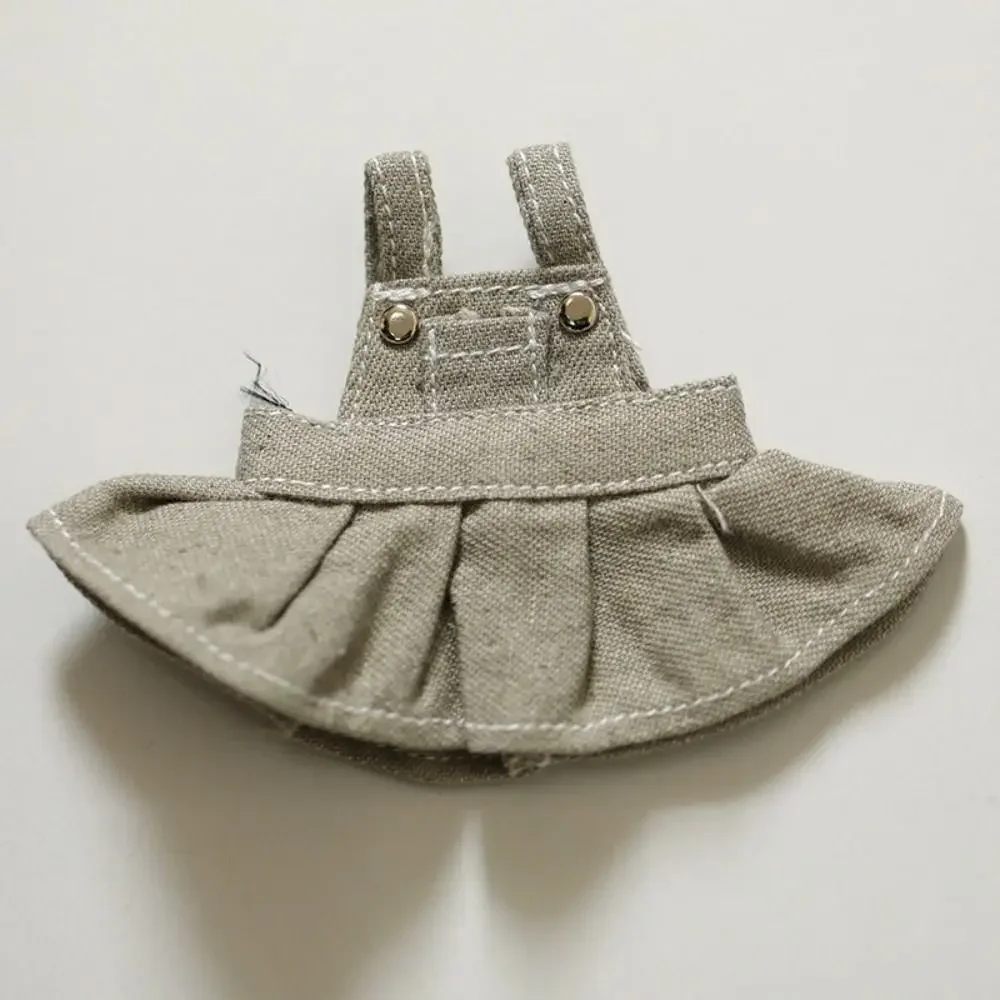 Jupe à bretelles en denim à la mode pour poupées de 12cm, vêtements décontractés, vêtements de bricolage, accessoires de jouets, ob11 beurre