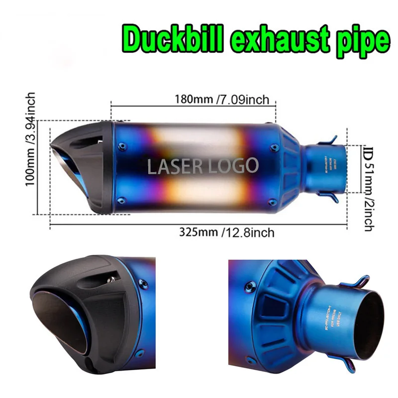 

Black 51mm Motorcycle Exhaust Muffler Pipe Z250 Z300 Z400 ZX10 MT0709 R25 R3 R6 For Kawasaki Ninja Honda Yamaha Exhaust